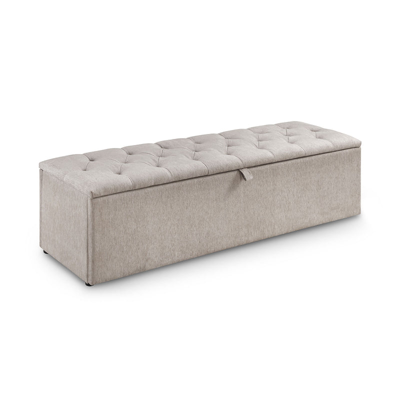 Ravello Mink Fabric Blanket Box by Lavishway | Benches & Storage Benches-61154