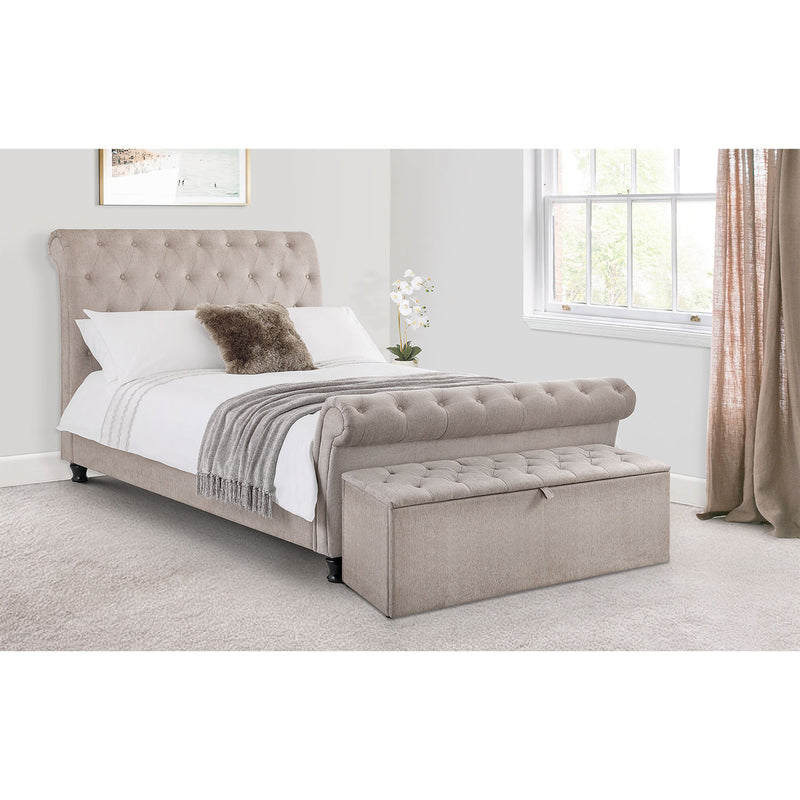 Ravello Mink Fabric Blanket Box by Lavishway | Benches & Storage Benches-61155