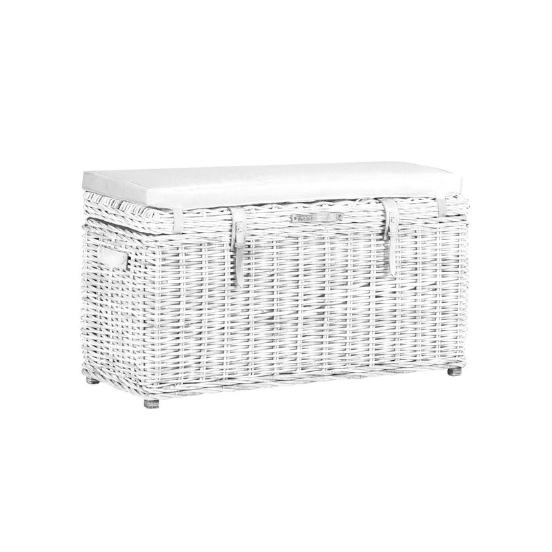 Wicklewood Rectangular White Wash Trunk Bench by Lavishway | Benches & Storage Benches-36082