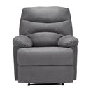 Regency Grey Faux Reclining Chair by Lavishway | Recliner Sofa-28402