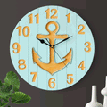 Resin Anchor Pattern Quartz Modern Wall Clock by Lavishway | Wall Clocks-50047