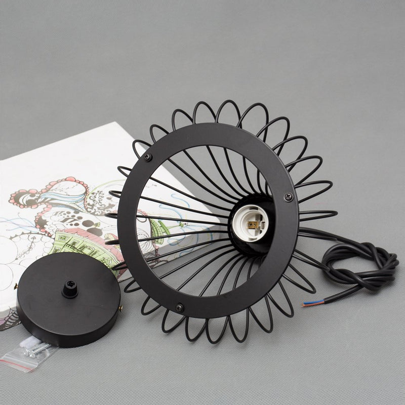 Industrial Black Metal Cage Pendant Light by Lavishway | Pendant Lighting-50064