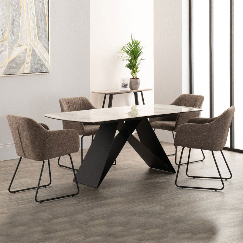 Reva Marble Effect Rectangular Dining Table by Lavishway | Dining Tables-24223