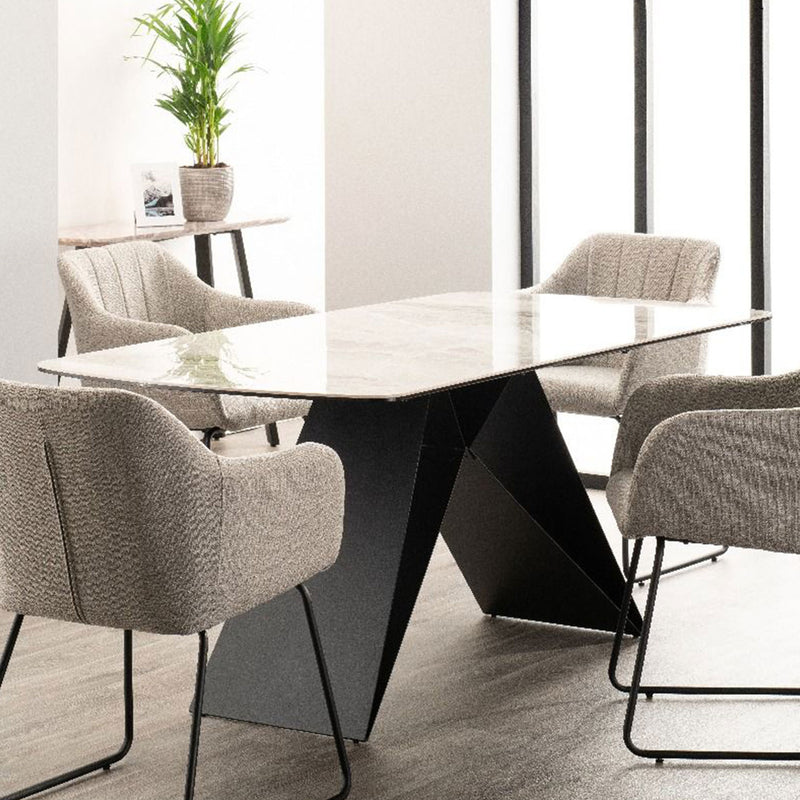 Reva Marble Effect Rectangular Dining Table by Lavishway | Dining Tables-24224