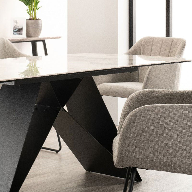 Reva Marble Effect Rectangular Dining Table by Lavishway | Dining Tables-24225