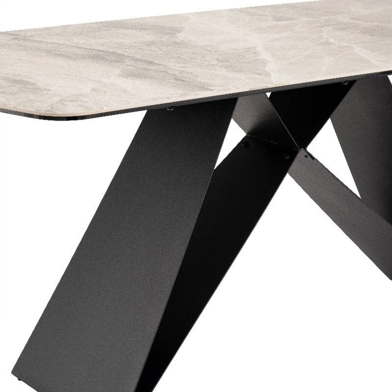 Reva Marble Effect Rectangular Dining Table by Lavishway | Dining Tables-24228
