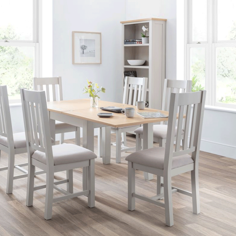 Richmond Oak Flip Top Dining Table In Grey by Lavishway | Dining Tables-61043