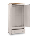 Richmond Oak 2 Doors & 1 Drawer Wardrobe by Lavishway | Wardrobe-61088