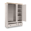 Richmond Oak 3 Doors & 2 Drawers Wardrobe by Lavishway | Wardrobe-61068