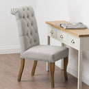 Ring Pull Roll-Top Comfy Fabric Dining Chair by Lavishway | Dining Chairs-51249