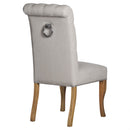 Ring Pull Roll-Top Comfy Fabric Dining Chair by Lavishway | Dining Chairs-51251