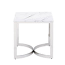 Ritz Marble Glass Top Side Table by Lavishway | Side Tables-24184