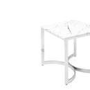 Ritz Marble Glass Top Side Table by Lavishway | Side Tables-24185