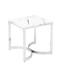 Ritz Marble Glass Top Side Table by Lavishway | Side Tables-24183