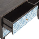 Riva Blue Lucy Locket Printed Media Unit by Lavishway | TV Units Cabinets-57623