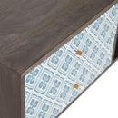 Riva Blue Lucy Locket Printed Media Unit by Lavishway | TV Units Cabinets-57625