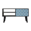 Riva Blue Lucy Locket Printed Media Unit by Lavishway | TV Units Cabinets-57622