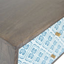 Riva Blue Printed Wall Mounted Bedside Table by Lavishway | Bedside Tables-57617