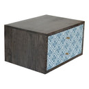 Riva Blue Printed Wall Mounted Bedside Table by Lavishway | Bedside Tables-57615