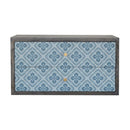 Riva Blue Printed Wall Mounted Bedside Table by Lavishway | Bedside Tables-57613