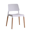 Riva Wooden Legs White Dining Chair Set of 2 by Lavishway | Dining Chairs-35264
