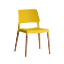 Riva Wooden Legs Yellow Dining Chair Set of 2 by Lavishway | Dining Chairs-35259