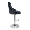 Rocco Black Brushed Velvet Bar Stool by Lavishway | Bar Stools-27387
