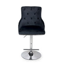 Rocco Black Brushed Velvet Bar Stool by Lavishway | Bar Stools-27389