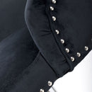 Rocco Black Brushed Velvet Bar Stool by Lavishway | Bar Stools-27394