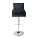 Rocco Black Brushed Velvet Bar Stool by Lavishway | Bar Stools-27386