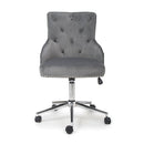 Rocco Brushed Velvet Grey Office Chair by Lavishway | Velvet Chairs-37538