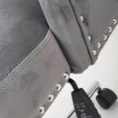 Rocco Brushed Velvet Grey Office Chair by Lavishway | Velvet Chairs-37541