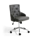 Rocco Graphite Grey Leather Office Chair by Lavishway | Leather Chairs-27268