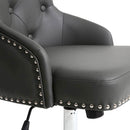 Rocco Graphite Grey Leather Office Chair by Lavishway | Leather Chairs-27273