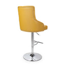 Rocco Yellow Leather Effect Bar Stool by Lavishway | Bar Stools-27378