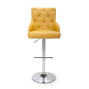 Rocco Yellow Leather Effect Bar Stool by Lavishway | Bar Stools-27376