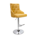 Rocco Yellow Leather Effect Bar Stool by Lavishway | Bar Stools-27375