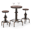 Rockport Elm Wood Top Pipe Work Bar Table by Lavishway | Bar Tables-60955