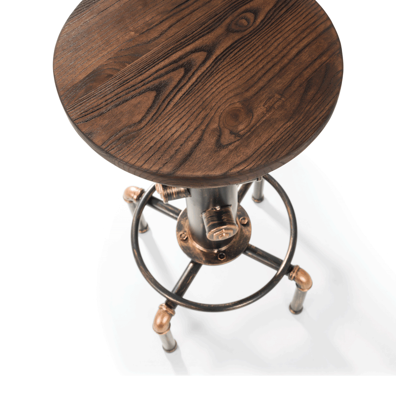 Rockport Elm Wood Seat Pipe Work Bar Stool by Lavishway | Bar Stools-60946