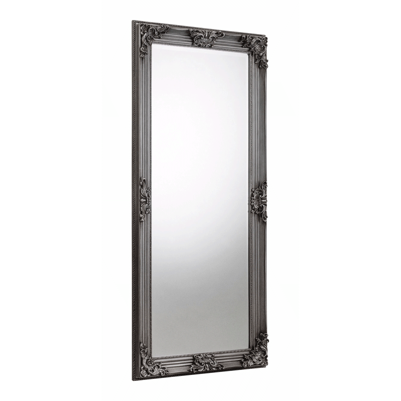 Rococo Pewter Finish Decorative Floor Mirror by Lavishway | Wall Mirrors-60930