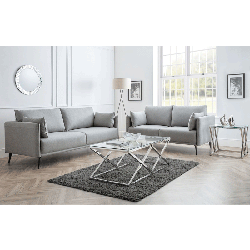 Rohe Platinum Fabric 2 Seater Sofa by Lavishway | Fabric Sofas-60926