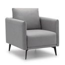 Rohe Retro Design Platinum Fabric Armchair by Lavishway | Fabric Sofas-60903