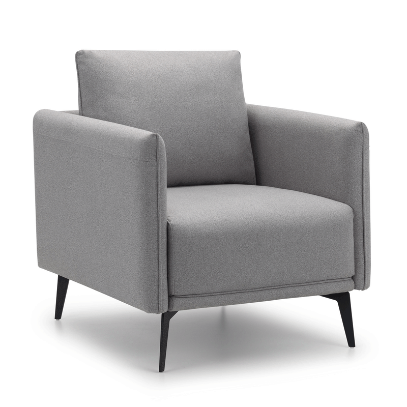 Rohe Retro Design Platinum Fabric Armchair by Lavishway | Fabric Sofas-60903