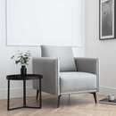 Rohe Retro Design Platinum Fabric Armchair by Lavishway | Fabric Sofas-60902