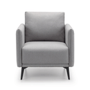Rohe Retro Design Platinum Fabric Armchair by Lavishway | Fabric Sofas-60904