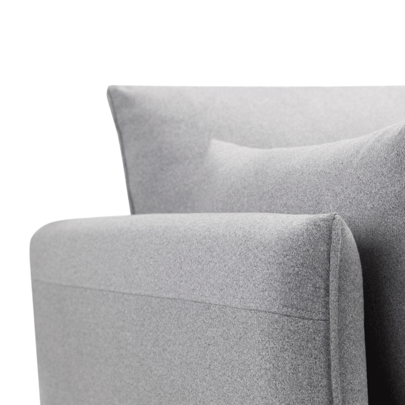 Rohe Retro Design Platinum Fabric Armchair by Lavishway | Fabric Sofas-60906