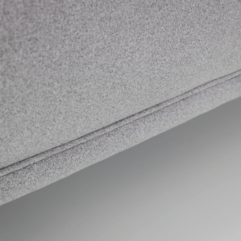 Rohe Retro Design Platinum Fabric Armchair by Lavishway | Fabric Sofas-60908