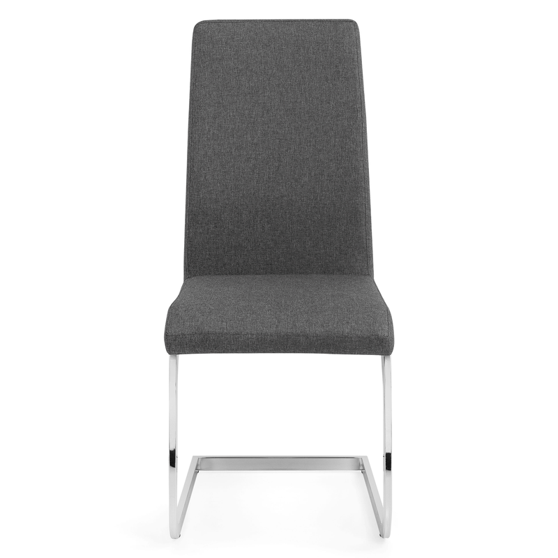 Modern Roma Fabric & Chrome Base Dining Chair by Lavishway | Dining Chairs-60874