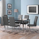 Modern Roma Fabric & Chrome Base Dining Chair by Lavishway | Dining Chairs-60872