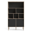 Rome Black & Oak 2 Sliding Doors Bookcase